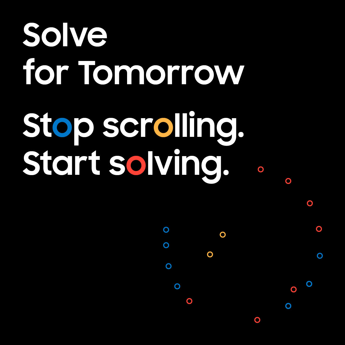 Hey, scrolling again? Make that time count – join the “Solve for Tomorrow” challenge!